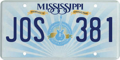 MS license plate JOS381