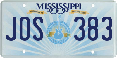 MS license plate JOS383