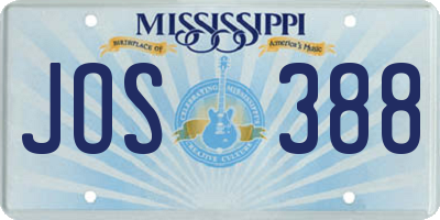 MS license plate JOS388