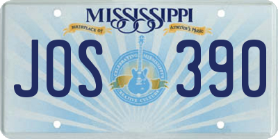 MS license plate JOS390