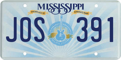 MS license plate JOS391