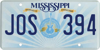MS license plate JOS394