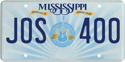 MS license plate JOS400