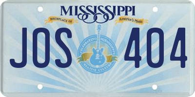 MS license plate JOS404