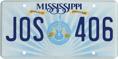 MS license plate JOS406