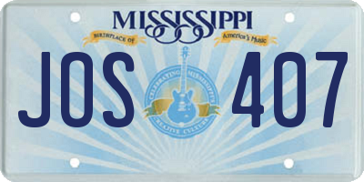 MS license plate JOS407