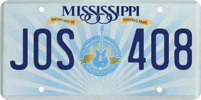 MS license plate JOS408