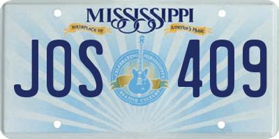 MS license plate JOS409