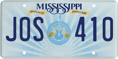 MS license plate JOS410