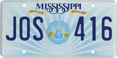 MS license plate JOS416
