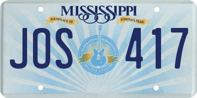 MS license plate JOS417
