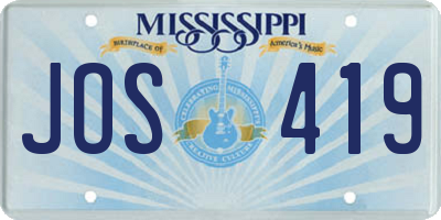 MS license plate JOS419