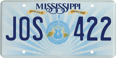 MS license plate JOS422