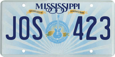 MS license plate JOS423