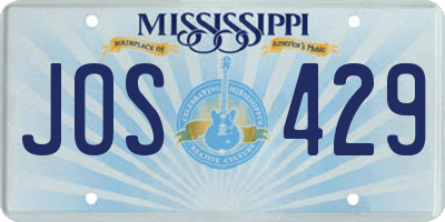 MS license plate JOS429