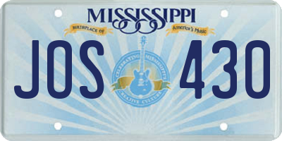 MS license plate JOS430
