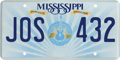 MS license plate JOS432