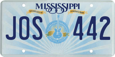 MS license plate JOS442