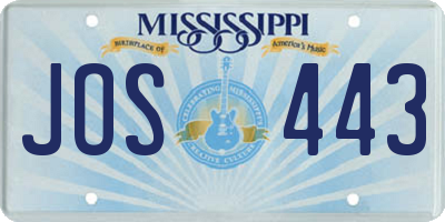 MS license plate JOS443