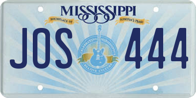 MS license plate JOS444