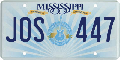 MS license plate JOS447