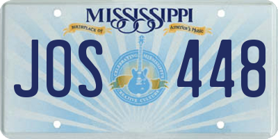 MS license plate JOS448