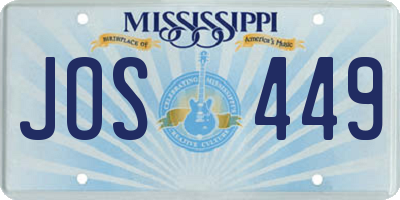 MS license plate JOS449