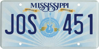 MS license plate JOS451