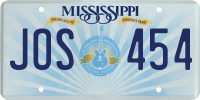 MS license plate JOS454