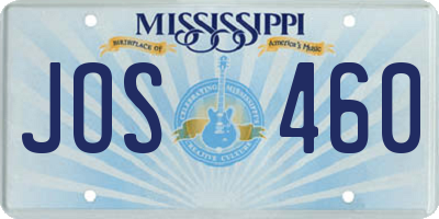 MS license plate JOS460