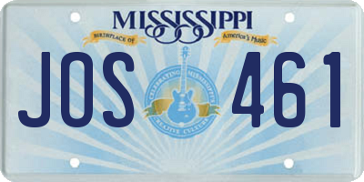 MS license plate JOS461