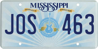 MS license plate JOS463