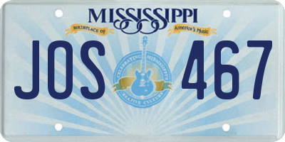 MS license plate JOS467