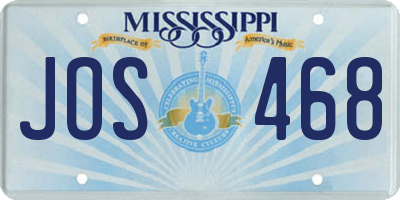 MS license plate JOS468