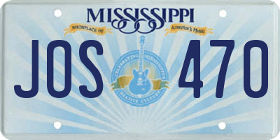 MS license plate JOS470