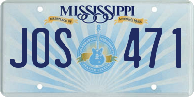 MS license plate JOS471