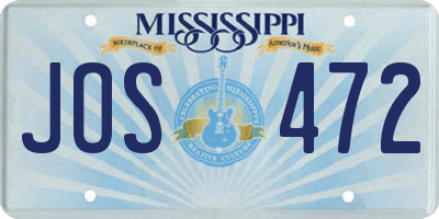 MS license plate JOS472
