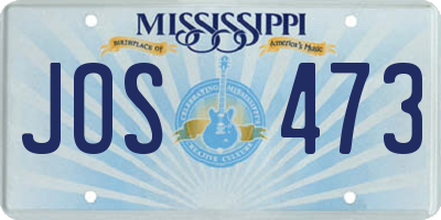 MS license plate JOS473