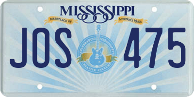 MS license plate JOS475