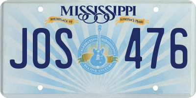 MS license plate JOS476