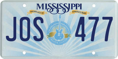 MS license plate JOS477