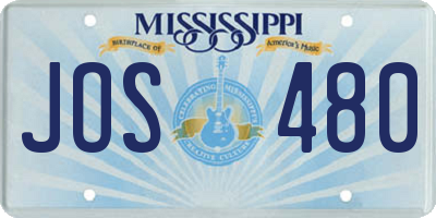 MS license plate JOS480
