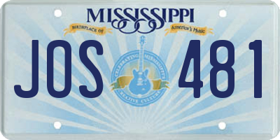 MS license plate JOS481