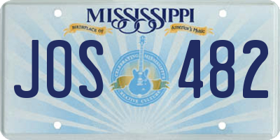 MS license plate JOS482
