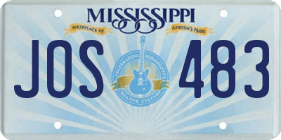 MS license plate JOS483