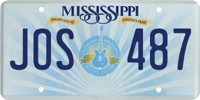 MS license plate JOS487