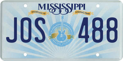 MS license plate JOS488