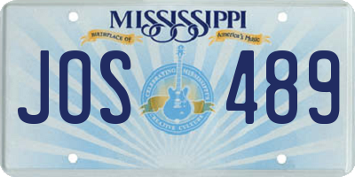 MS license plate JOS489