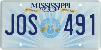 MS license plate JOS491