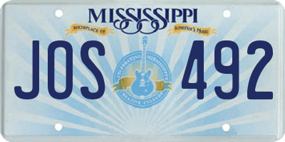 MS license plate JOS492